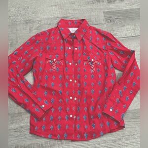 Girls Pendleton button up western shirt with cactus